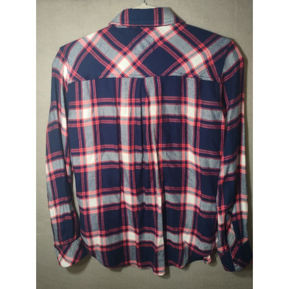 Rails‎ Women's Long Sleeve Plaid Button Down Flannel Shirt SZ XS Blue Pink White - Picture 4 of 5
